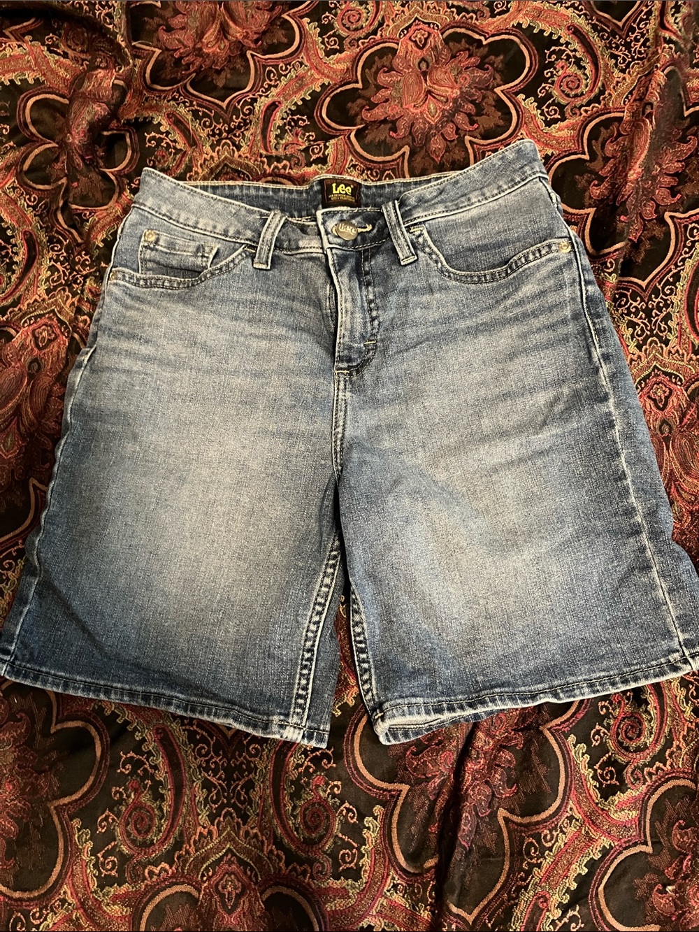 Lee Denim Bermuda Shorts in Light Blue Wash